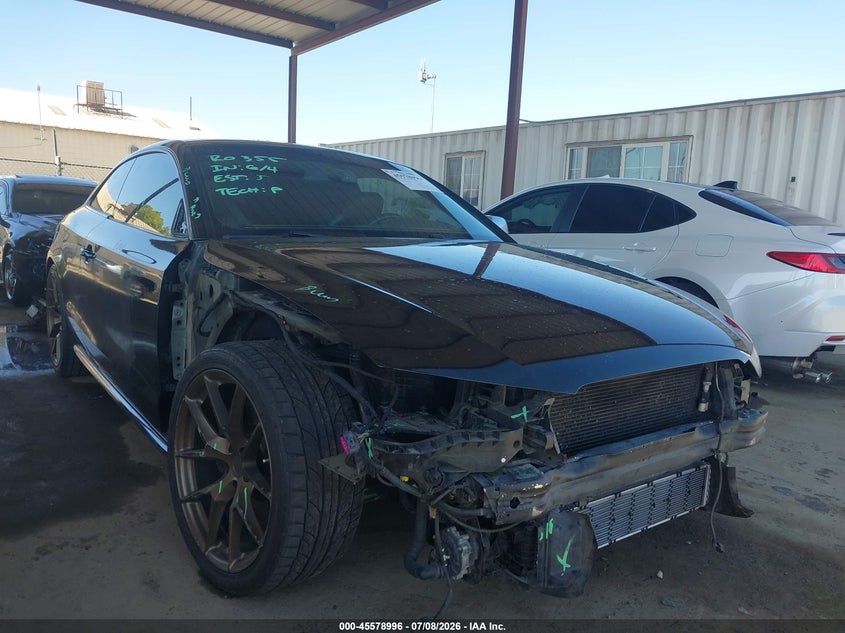 2013 Audi S5 VIN WAUCGAFR4DA001587 IAAI salvage auction — FRONT END, Salvage (California), sold $2,900 on 2026-07-28 (photo 1)
