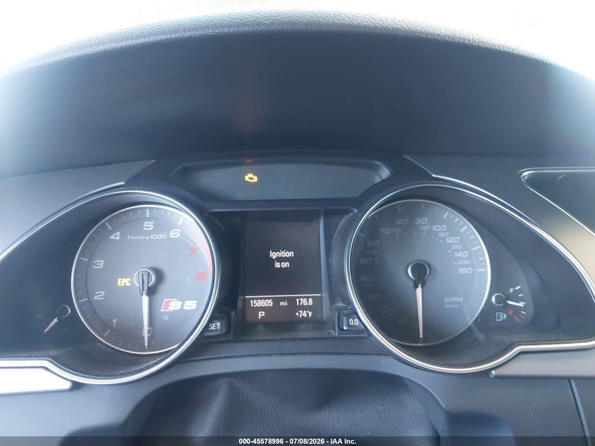2013 Audi S5 VIN WAUCGAFR4DA001587 IAAI salvage auction — FRONT END, Salvage (California), sold $2,900 on 2026-07-28 (photo 7)