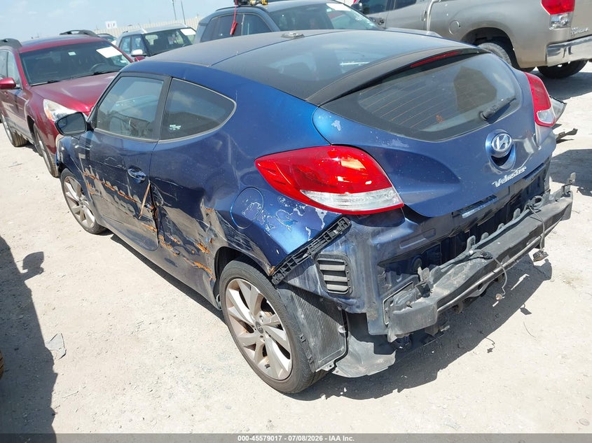 2016 Hyundai Veloster VIN KMHTC6AD5GU271627 IAAI salvage auction — NORMAL WEAR, Clear (Florida), sold $500 on 2026-07-29 (photo 3)