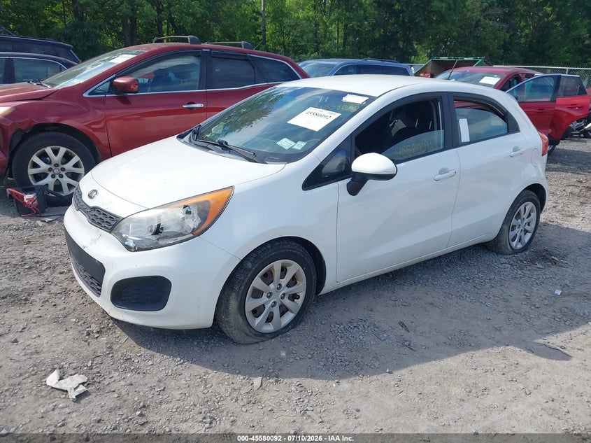 2013 Kia Rio VIN KNADM5A35D6319230 IAAI salvage auction — VANDALISM, Mv-907A (New York), sold $50 on 2026-07-28 (photo 2)