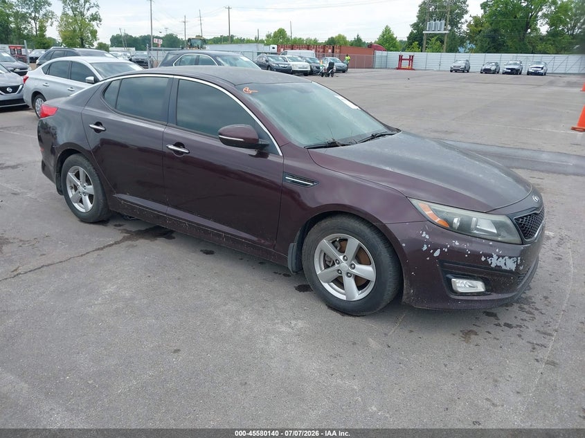 2014 Kia Optima VIN 5XXGM4A79EG302396 IAAI salvage auction — NORMAL WEAR, Clear (Tennessee), sold $375 on 2026-07-28 (photo 1)