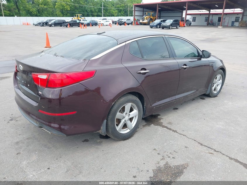 2014 Kia Optima VIN 5XXGM4A79EG302396 IAAI salvage auction — NORMAL WEAR, Clear (Tennessee), sold $375 on 2026-07-28 (photo 4)