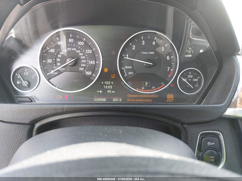 2014 BMW 3 series VIN WBA3A5C57EP602002 IAAI salvage auction — NORMAL WEAR, Original (Texas), sold $650 on 2026-08-12 (photo 7)