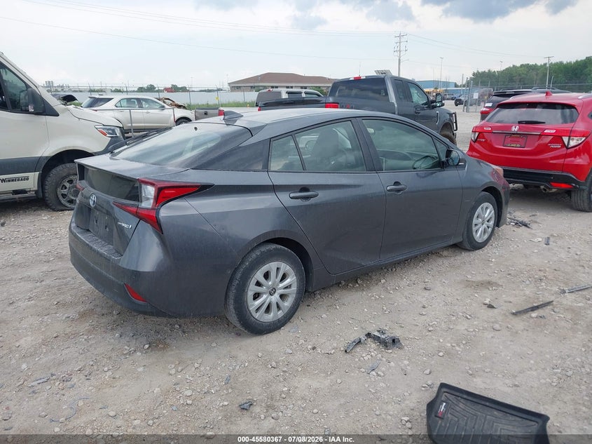 2019 Toyota Prius VIN JTDKARFU6K3090468 IAAI salvage auction — HAIL, Clear (Wisconsin), sold $4,900 on 2026-07-30 (photo 4)