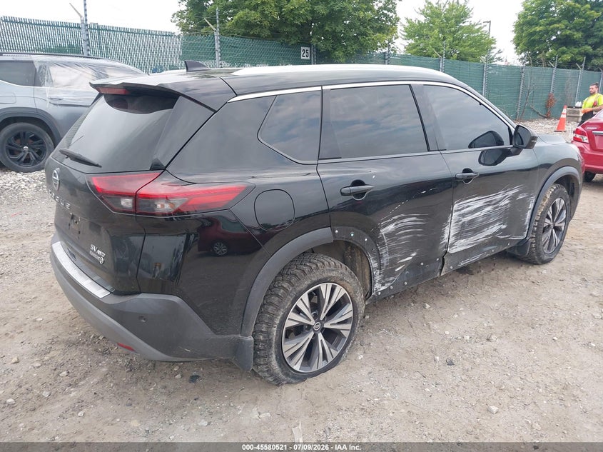 2021 Nissan Rogue VIN 5N1AT3BB6MC802967 IAAI salvage auction — LEFT & RIGHT, Salvage Title, sold $7,100 on 2026-08-21 (photo 4)