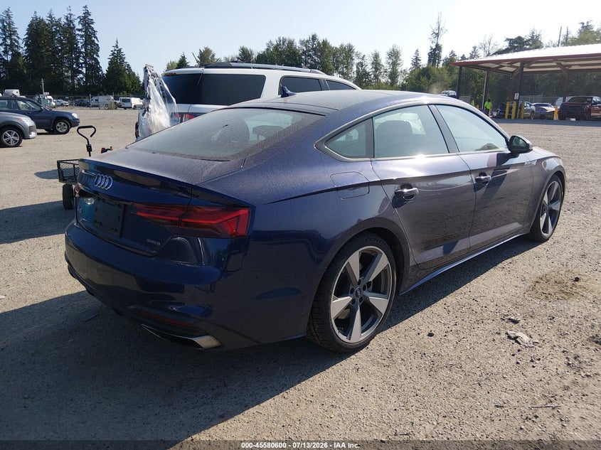 2020 Audi A5 VIN WAUCNCF57LA003556 IAAI salvage auction — LEFT FRONT, Bill Of Sale (Washington), sold $13,400 on 2026-07-22 (photo 4)