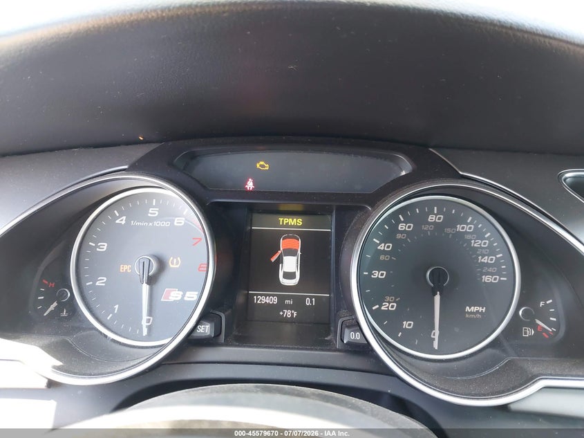 2013 Audi S5 VIN WAUVGAFRXDA000937 IAAI salvage auction — NORMAL WEAR, Salvage Title, sold $1,300 on 2026-07-29 (photo 7)