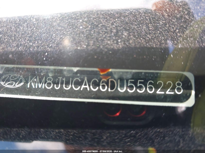 2013 Hyundai Tucson VIN KM8JUCAC6DU556228 IAAI salvage auction — NORMAL WEAR, Clear (Pennsylvania), sold $1,800 on 2026-07-17 (photo 9)