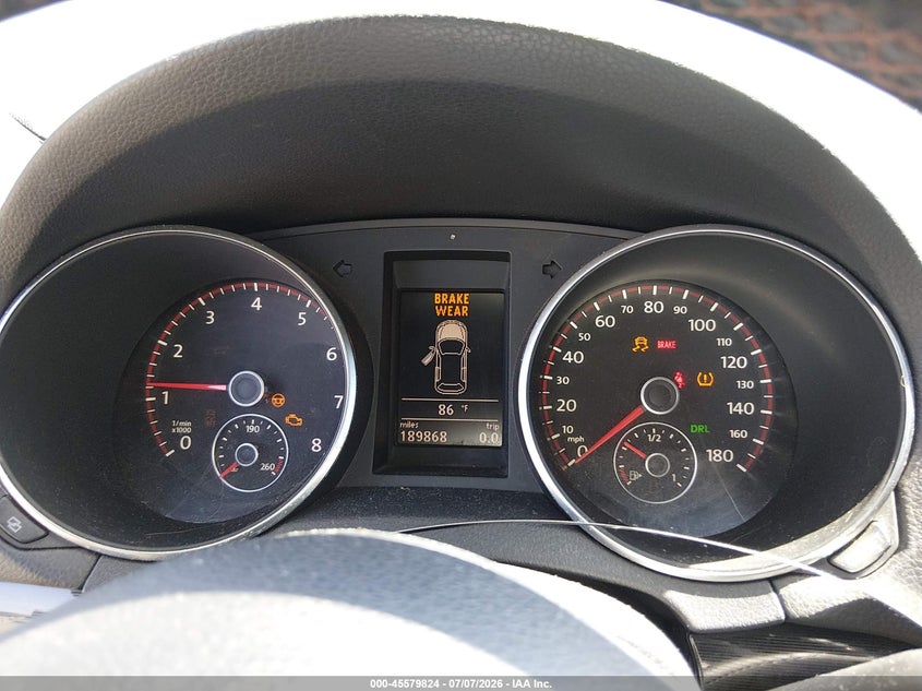 2012 Volkswagen Gti VIN WVWHD7AJ4CW215339 IAAI salvage auction — NORMAL WEAR, Salvage Title, sold $300 on 2026-08-03 (photo 7)