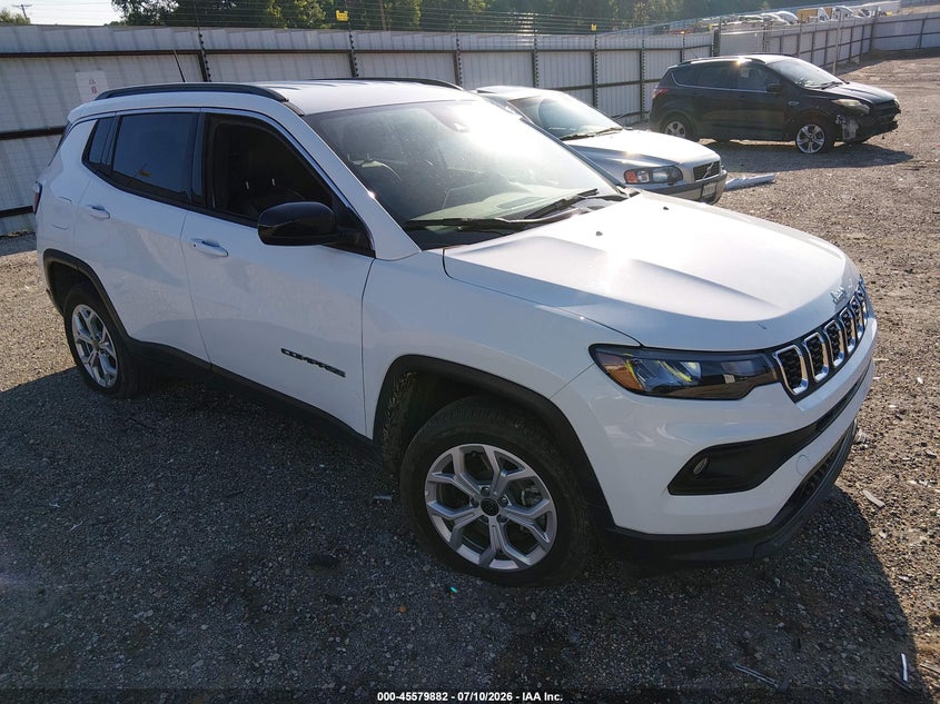 2025 Jeep Compass VIN 3C4NJDBNXST603708 IAAI salvage auction — LEFT SIDE, Enterprise Vehicles Clear Only (North Carolina), sold $11,050 on 2026-07-22 (photo 1)