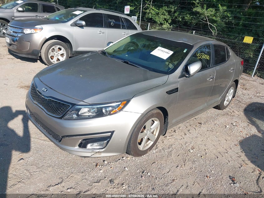 2015 Kia Optima VIN KNAGM4A78F5548262 IAAI salvage auction — NORMAL WEAR, Clear (Indiana), sold $450 on 2026-07-29 (photo 2)