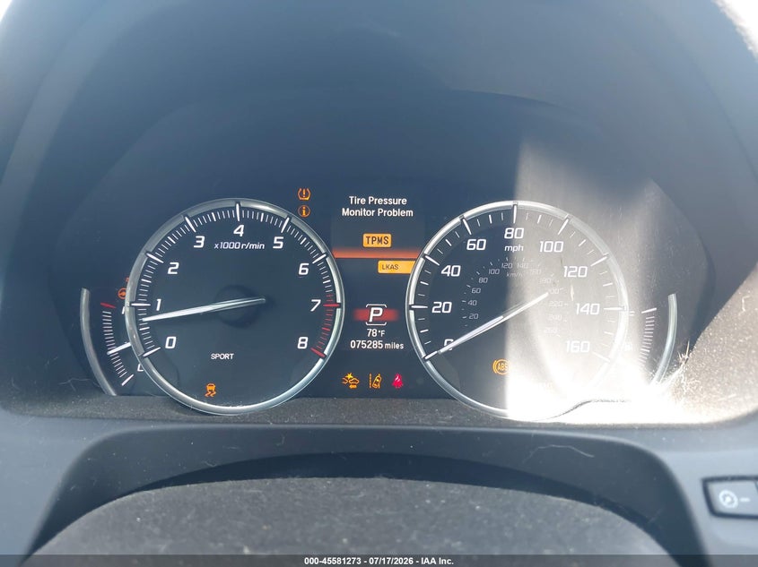 2015 Acura Tlx VIN 19UUB3F52FA008167 IAAI salvage auction — REAR END, Clear (Massachusetts), sold $3,500 on 2026-07-22 (photo 7)