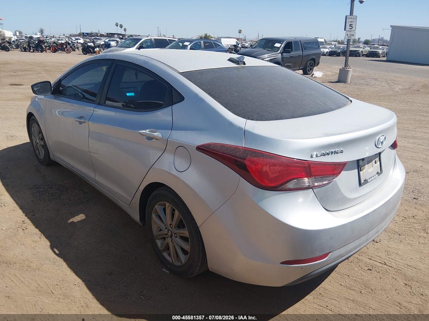2016 Hyundai Elantra VIN KMHDH4AE3GU541912 IAAI salvage auction — NORMAL WEAR, Clear-Dealer Only (Arizona), sold $1,100 on 2026-07-28 (photo 3)