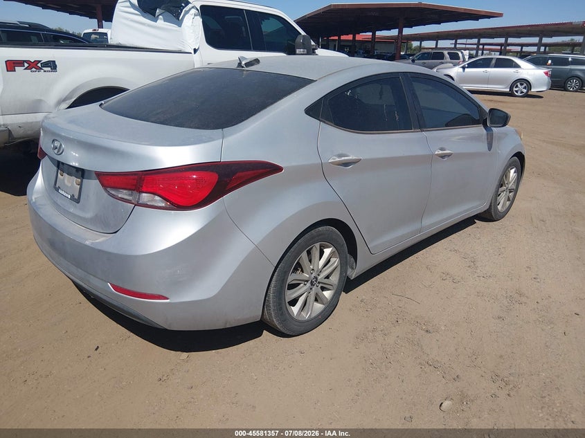 2016 Hyundai Elantra VIN KMHDH4AE3GU541912 IAAI salvage auction — NORMAL WEAR, Clear-Dealer Only (Arizona), sold $1,100 on 2026-07-28 (photo 4)