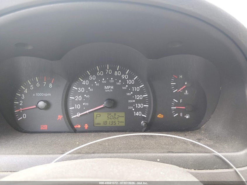 2006 Kia Spectra VIN KNAFE121765270133 IAAI salvage auction — NORMAL WEAR, Clear (Tennessee), sold $300 on 2026-07-15 (photo 7)