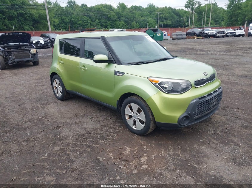 2014 Kia Soul VIN KNDJN2A23E7716035 IAAI salvage auction — NORMAL WEAR, Clear (New Jersey), sold $575 on 2026-07-15 (photo 1)