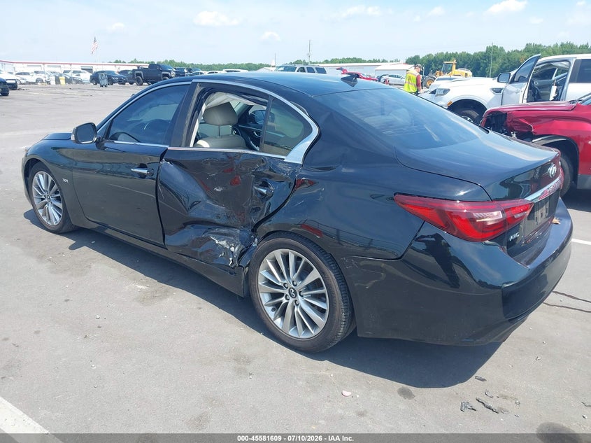2019 Infiniti Q50 VIN JN1EV7AR8KM555919 IAAI salvage auction — LEFT SIDE, Wait Title, sold $5,250 on 2026-08-21 (photo 3)