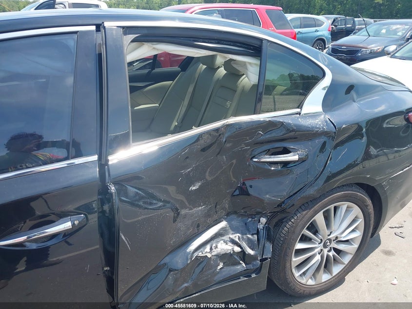 2019 Infiniti Q50 VIN JN1EV7AR8KM555919 IAAI salvage auction — LEFT SIDE, Wait Title, sold $5,250 on 2026-08-21 (photo 6)