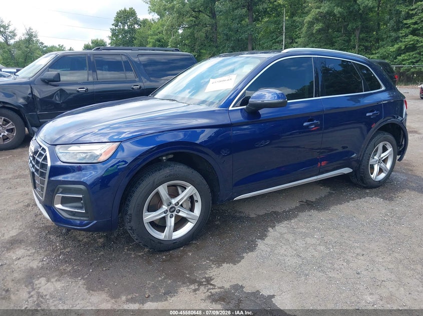 2021 Audi Q5 VIN WA1AAAFY3M2019523 IAAI salvage auction — LEFT REAR, Salvage Title, sold $9,200 on 2026-07-29 (photo 2)