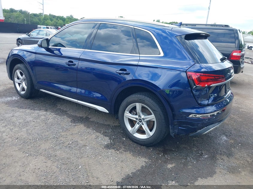 2021 Audi Q5 VIN WA1AAAFY3M2019523 IAAI salvage auction — LEFT REAR, Salvage Title, sold $9,200 on 2026-07-29 (photo 3)
