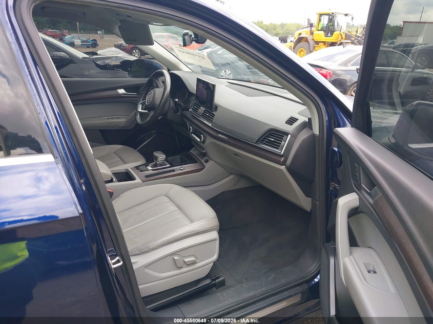 2021 Audi Q5 VIN WA1AAAFY3M2019523 IAAI salvage auction — LEFT REAR, Salvage Title, sold $9,200 on 2026-07-29 (photo 5)