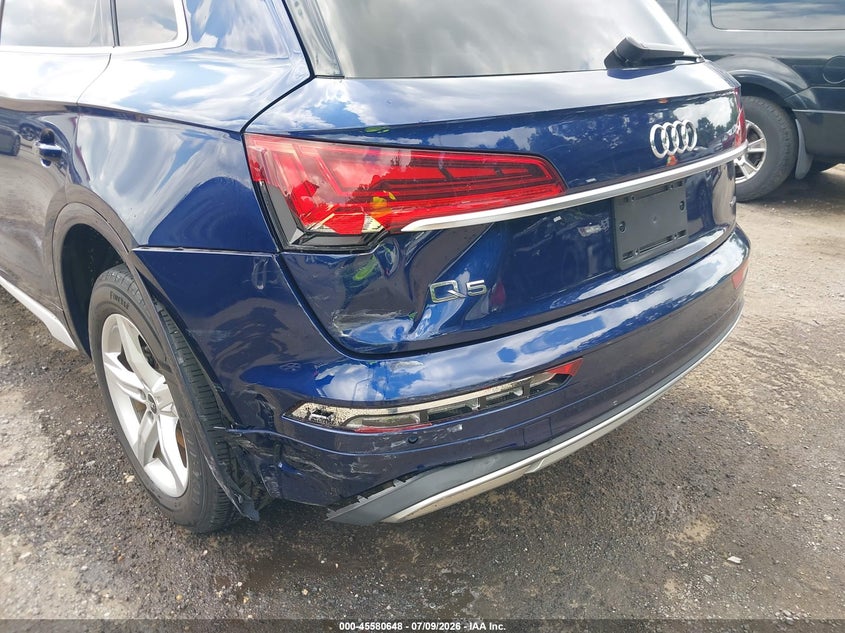 2021 Audi Q5 VIN WA1AAAFY3M2019523 IAAI salvage auction — LEFT REAR, Salvage Title, sold $9,200 on 2026-07-29 (photo 6)