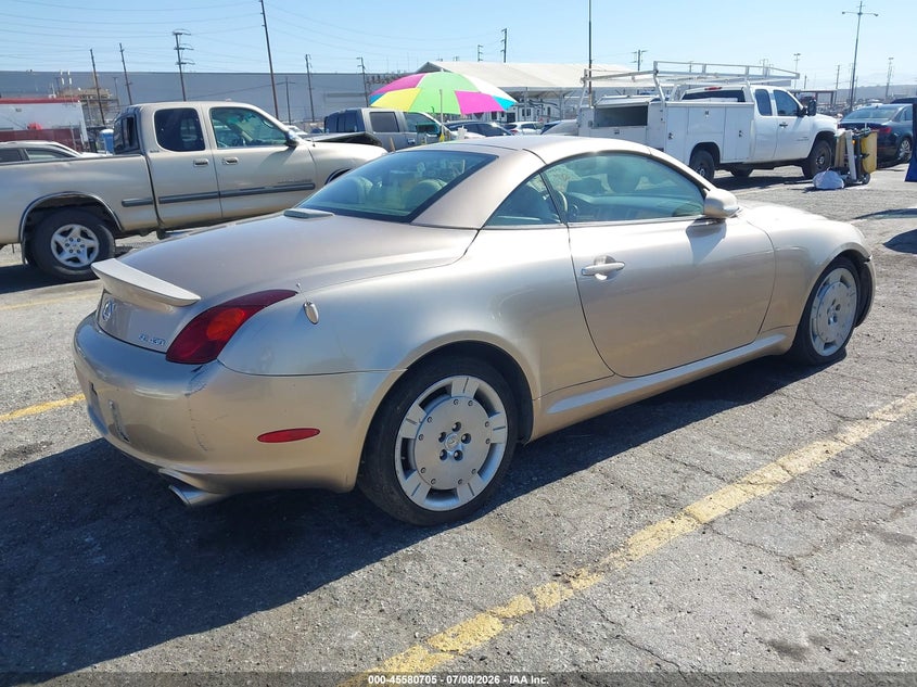 2002 Lexus Sc 430 VIN JTHFN48Y520019030 IAAI salvage auction — NORMAL WEAR, Clear - Dealer Only (California), sold $175 on 2026-07-28 (photo 4)