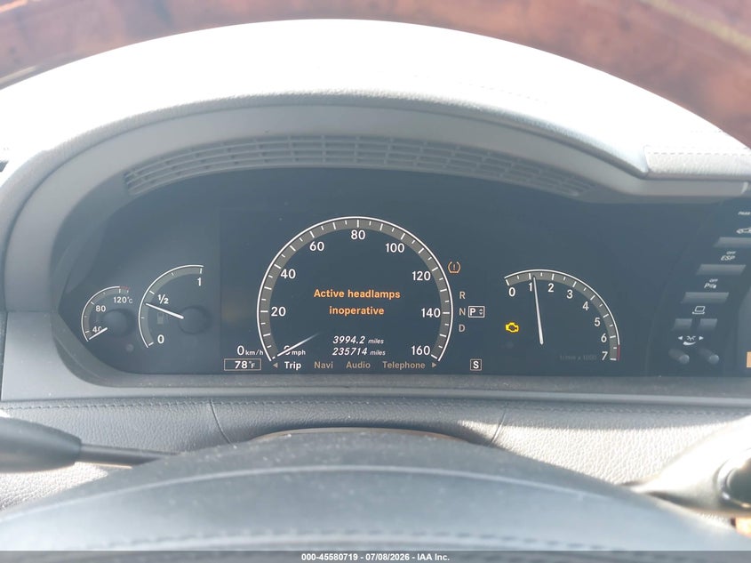 2007 Mercedes-benz Cl-class VIN WDDEJ71X77A001924 IAAI salvage auction — RIGHT FRONT, Salvage (California), sold $1,550 on 2026-08-12 (photo 7)