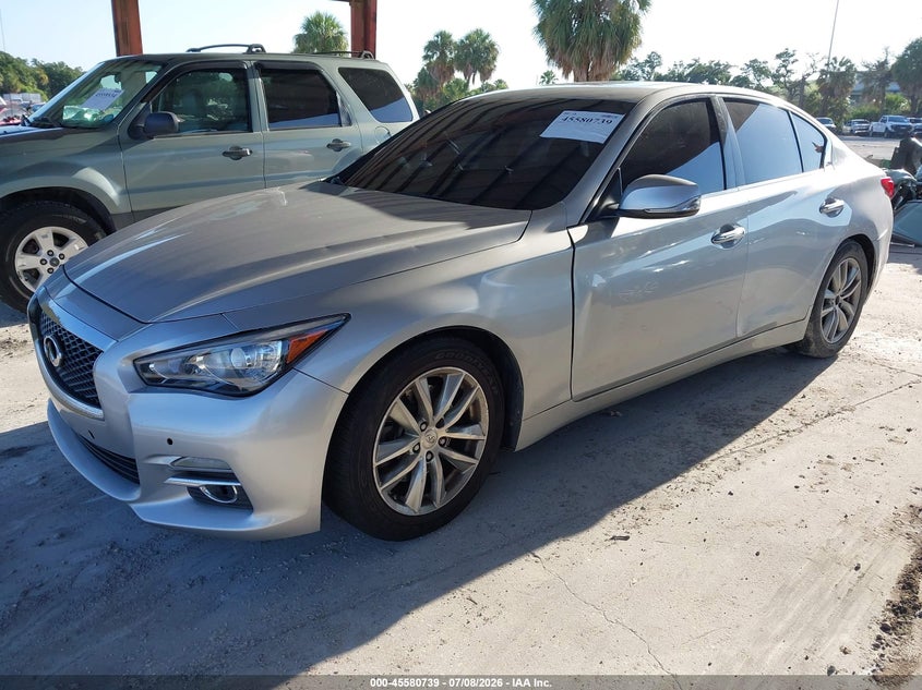 2014 Infiniti Q50 VIN JN1BV7AP2EM686091 IAAI salvage auction — NORMAL WEAR, Clear (Florida), sold $675 on 2026-07-28 (photo 2)