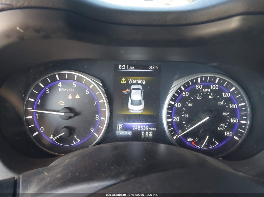2014 Infiniti Q50 VIN JN1BV7AP2EM686091 IAAI salvage auction — NORMAL WEAR, Clear (Florida), sold $675 on 2026-07-28 (photo 7)