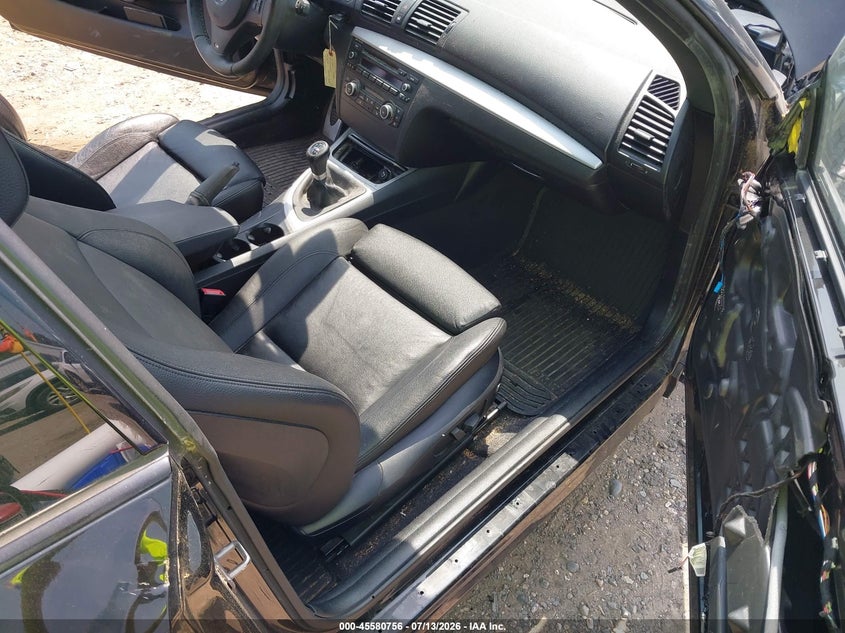 2013 BMW 1er VIN WBAUP9C51DVF46680 IAAI salvage auction — RIGHT FRONT, Salvage Title, sold $25 on 2026-07-24 (photo 5)