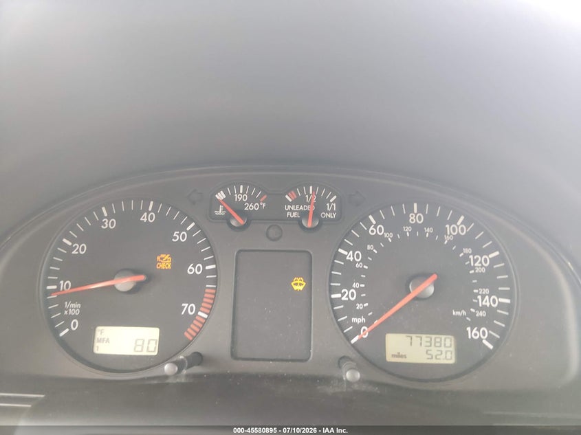 1999 Volkswagen Passat VIN WVWMA63B2XE287790 IAAI salvage auction — NORMAL WEAR, Clear (Illinois), sold $825 on 2026-07-28 (photo 7)
