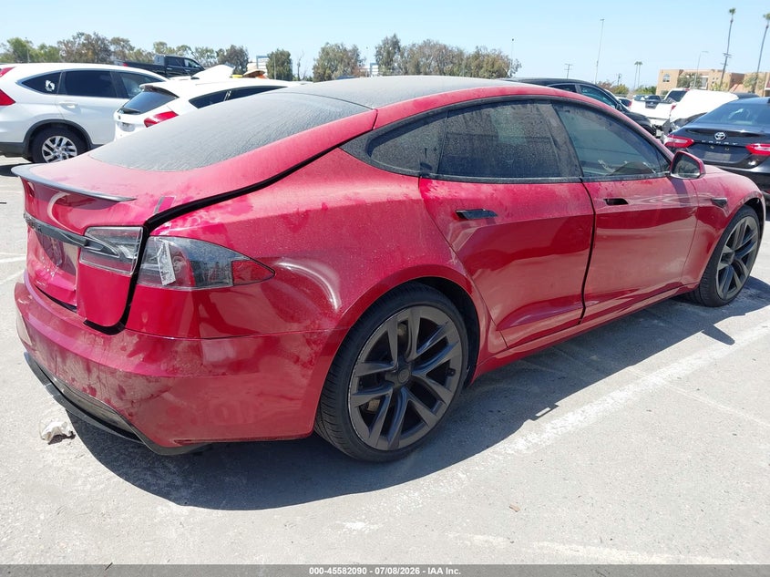 2021 Tesla Model s VIN 5YJSA1E53MF428801 IAAI salvage auction — REAR END, Clear (Florida), sold $18,050 on 2026-07-30 (photo 4)