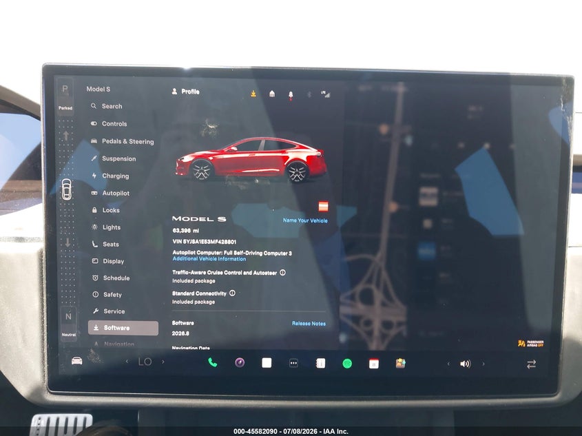 2021 Tesla Model s VIN 5YJSA1E53MF428801 IAAI salvage auction — REAR END, Clear (Florida), sold $18,050 on 2026-07-30 (photo 7)