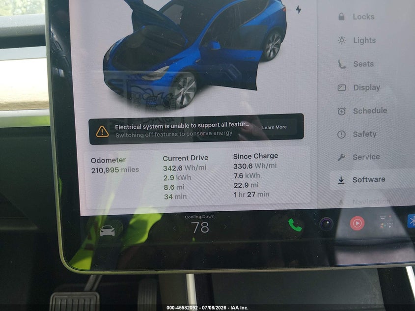 2020 Tesla Model y VIN 5YJYGDEE9LF026225 IAAI salvage auction — FRONT & REAR, Clear (Virginia), sold $3,850 on 2026-07-15 (photo 7)