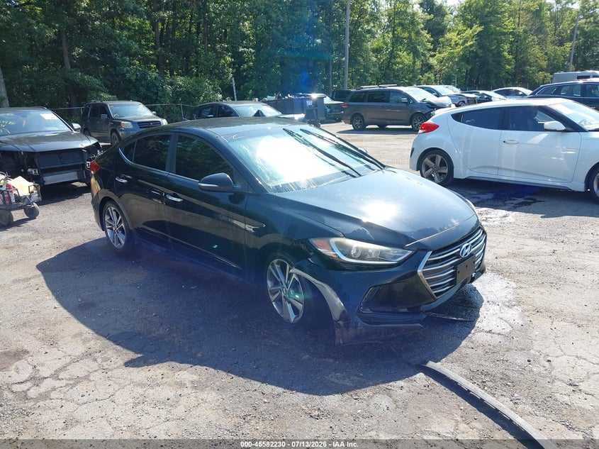 2017 Hyundai Elantra VIN KMHD84LF4HU127772 IAAI salvage auction — RIGHT FRONT, Salvage - Greater Than 75% (Maryland), sold $950 on 2026-07-29 (photo 1)
