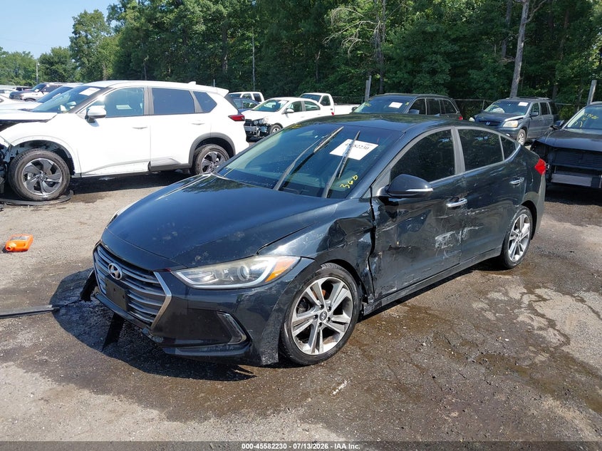 2017 Hyundai Elantra VIN KMHD84LF4HU127772 IAAI salvage auction — RIGHT FRONT, Salvage - Greater Than 75% (Maryland), sold $950 on 2026-07-29 (photo 2)