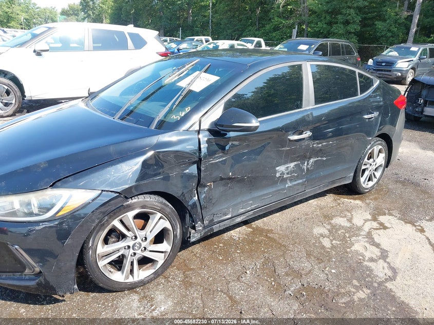 2017 Hyundai Elantra VIN KMHD84LF4HU127772 IAAI salvage auction — RIGHT FRONT, Salvage - Greater Than 75% (Maryland), sold $950 on 2026-07-29 (photo 6)