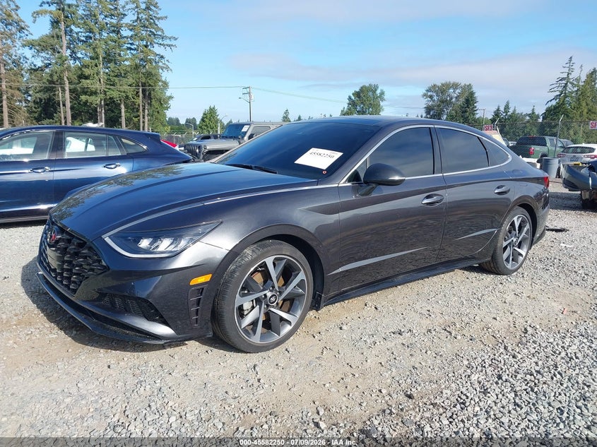 2021 Hyundai Sonata VIN 5NPEJ4J29MH098013 IAAI salvage auction — RIGHT FRONT, Salvage Title, sold $7,250 on 2026-08-19 (photo 2)