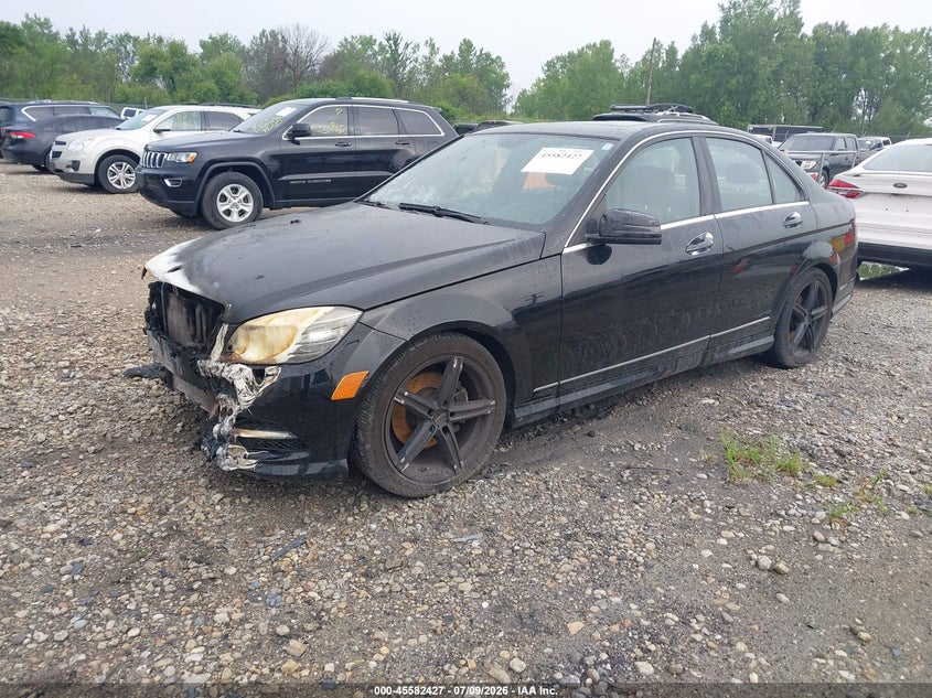 2011 Mercedes-benz C class VIN WDDGF8BBXBR146789 IAAI salvage auction — EXTERIOR BURN, Junk Bill Of Sale Mv2459 (Wisconsin), sold $200 on 2026-08-06 (photo 2)