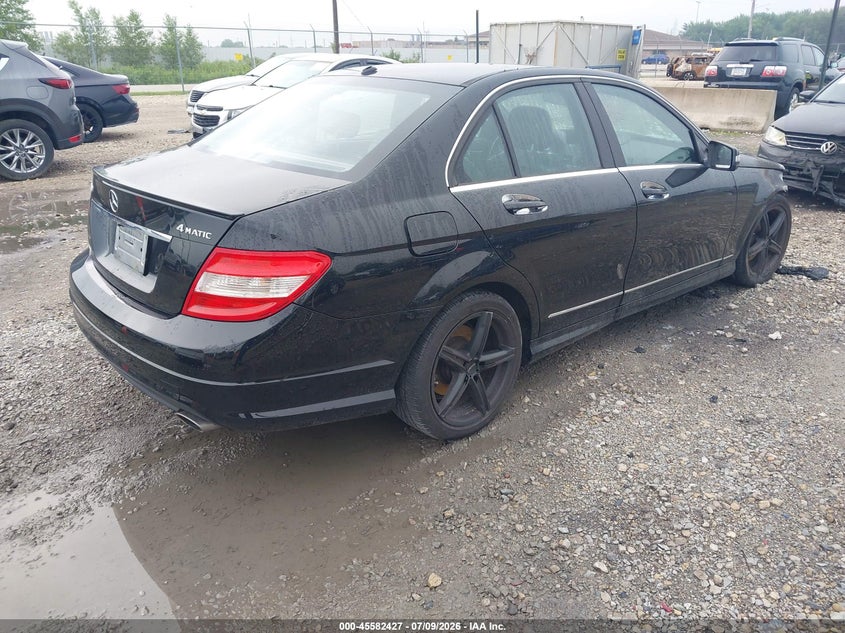 2011 Mercedes-benz C class VIN WDDGF8BBXBR146789 IAAI salvage auction — EXTERIOR BURN, Junk Bill Of Sale Mv2459 (Wisconsin), sold $200 on 2026-08-06 (photo 4)