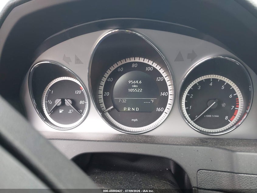 2011 Mercedes-benz C class VIN WDDGF8BBXBR146789 IAAI salvage auction — EXTERIOR BURN, Junk Bill Of Sale Mv2459 (Wisconsin), sold $200 on 2026-08-06 (photo 7)