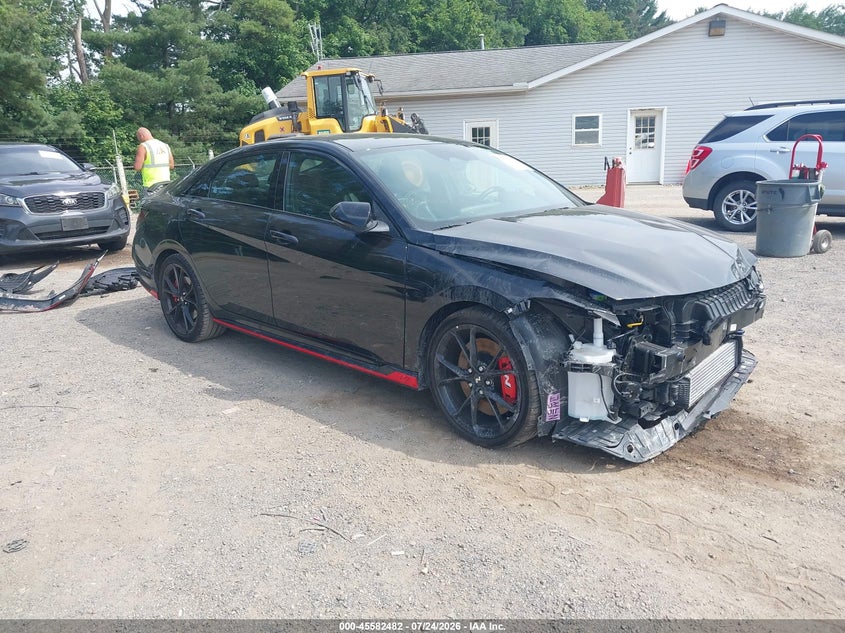 2025 Hyundai Elantra n VIN KMHLW4DKXSU035425 IAAI salvage auction — FRONT END, Salvage Title, sold $7,000 on 2026-08-24 (photo 1)