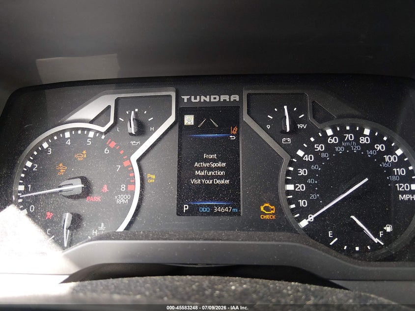 2023 Toyota Tundra VIN 5TFLA5DB4PX063834 IAAI salvage auction — FRONT END, Salvage (North Carolina), sold $21,775 on 2026-08-22 (photo 7)