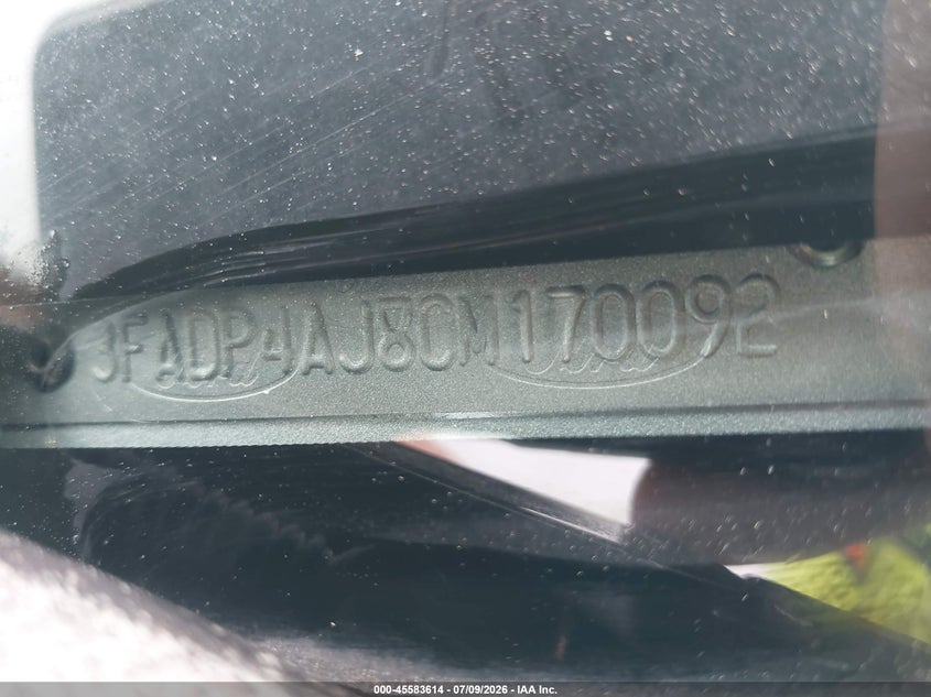 2012 Ford Fiesta VIN 3FADP4AJ8CM170092 IAAI salvage auction — LEFT & RIGHT, Salvage Title, sold $300 on 2026-07-19 (photo 9)