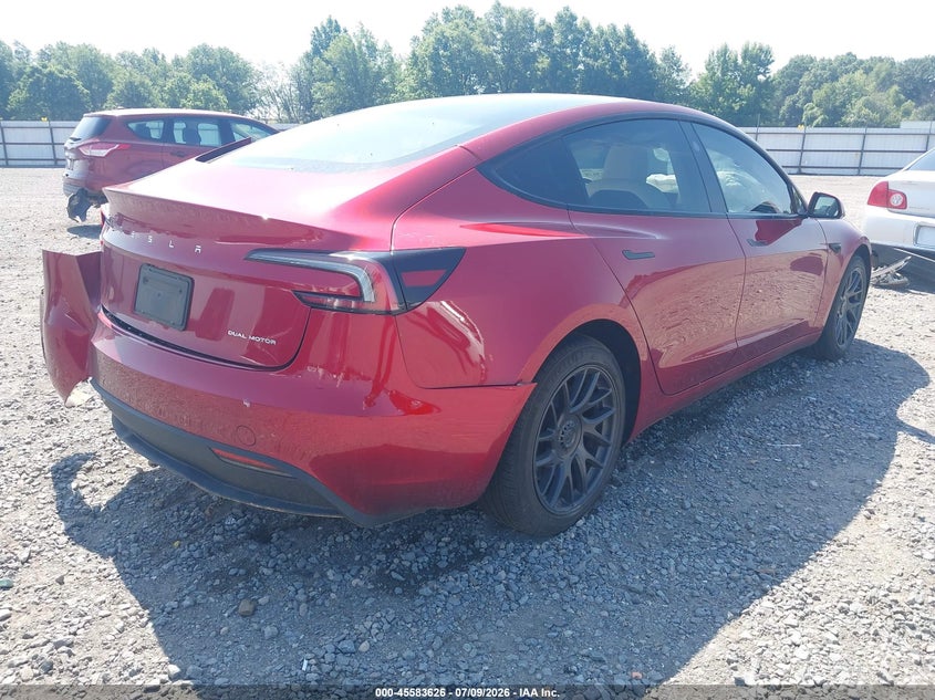 2024 Tesla Model 3 VIN 5YJ3E1EB5RF761605 IAAI salvage auction — REAR END, Salvage (Arkansas), sold $6,800 on 2026-08-02 (photo 4)