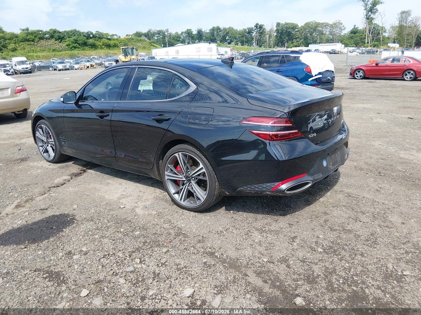 2025 Genesis G70 VIN KMTG34SC0SU146643 IAAI salvage auction — RIGHT FRONT, Wait Title, sold $12,950 on 2026-08-27 (photo 3)