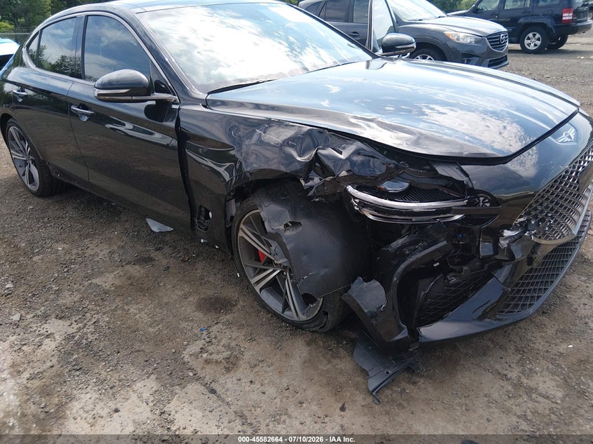 2025 Genesis G70 VIN KMTG34SC0SU146643 IAAI salvage auction — RIGHT FRONT, Wait Title, sold $12,950 on 2026-08-27 (photo 6)