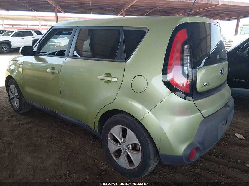 2016 Kia Soul VIN KNDJN2A20G7854943 IAAI salvage auction — NORMAL WEAR, Restored (Arizona), sold $525 on 2026-07-28 (photo 3)