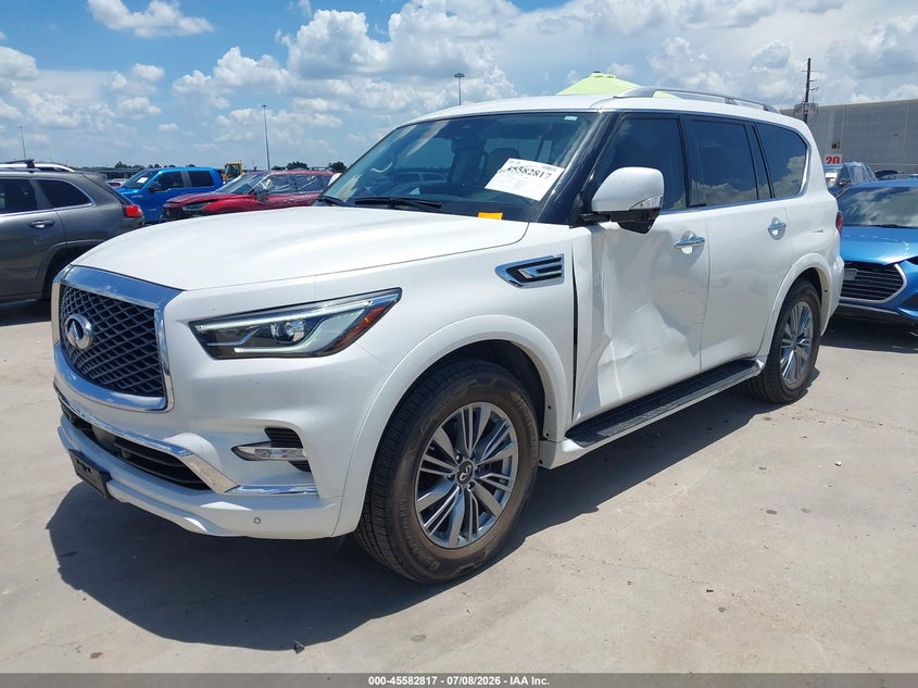 2022 Infiniti Qx80 VIN JN8AZ2AE2N9293777 IAAI salvage auction — LEFT SIDE, Original (Texas), sold $21,600 on 2026-08-13 (photo 2)